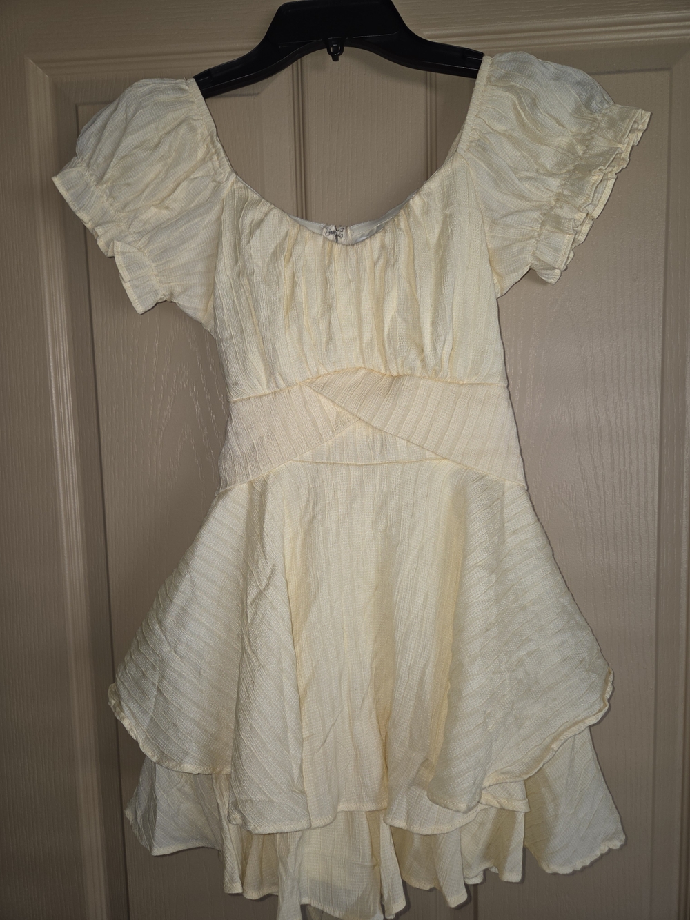 Altar'd State Cream Ruffled High-Low Dress